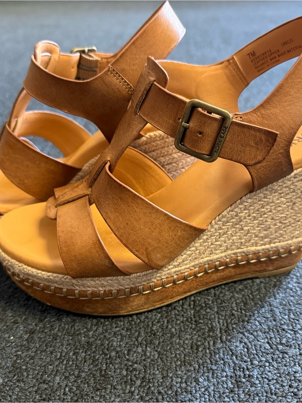 Kork-Ease Rayleigh Leather Platform Wedge Espadrille Sandals